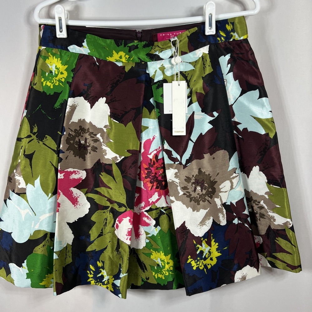 NWT Trina Turk 20th Anniversary 2015 Tropical Floral Short Pockets Skirt Size 8